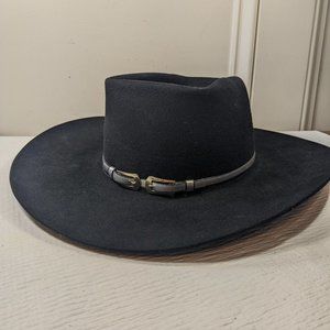 Resistol Black Hat X Double X self conforming western cowboy silver Size 6 3/4
